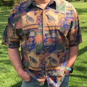 Tori Richard Honolulu Hawaii Sea Turtle Shirt L